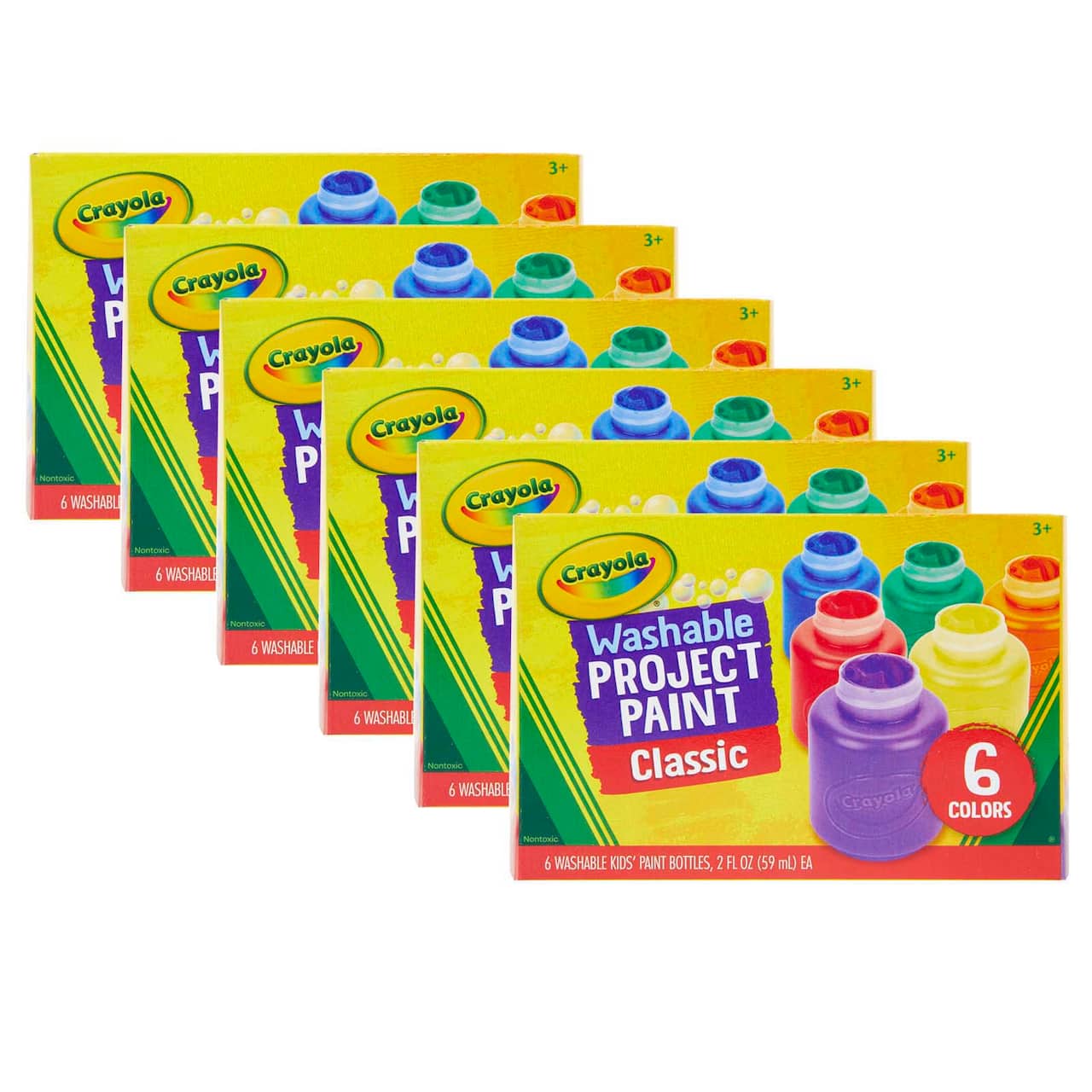 Crayola® Classic Colors Washable Project Paint, 6 Packs of 6